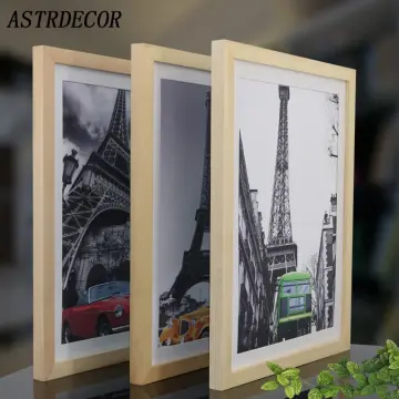 Wooden Frame Black White Wood Color Picture Photo Frame A4 A3 Wooden Frame  Nature Solid Simple Wall Mounting Hardware Included