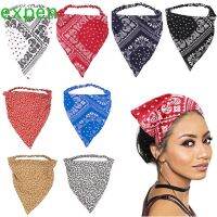 [A innovation]☽ขยาย Sablon Bunga สามเหลี่ยม Bandanas แถบคาดศีรษะผ้าโพกศีรษะอุปกรณ์ตกแต่งผมยืดหยุ่นแฟชั่นผ้าพันคอแบบคลุมถึงหน้าน่ารักสำหรับผู้หญิง