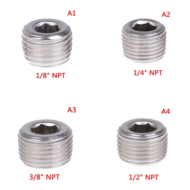 hot-sale-tficgy-ข้อต่อท่อเกลียว-npt-1-8-1-4-3-8-ข้อต่อหัวหกเหลี่ยมภายในทำจากสเตนเลสสตีล1-2จำนวน-ss304นิ้ว