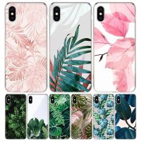 Tropical Plant Green Leaf Flower For iPhone 11 13 14 Pro Max 12 Mini Phone Case X XS XR 6 6S 8 7 Plus SE Apple 5 5S Fundas Cover