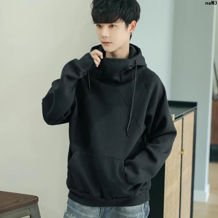 Korean Style Simple Turtleneck Hoodie For Men Fashion Loose Kangaroo Pocket  Hooded Sweater For Women Couple Long Sleeve Tops | Lazada Ph