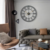 （HOT) นาฬิกาแขวนข้ามพรมแดน สร้างสรรค์เงียบเหล็กดัดตกแต่งย้อนยุค wall clock ห้องนั่งเล่นที่เรียบง่ายนาฬิกาผนังขายส่ง