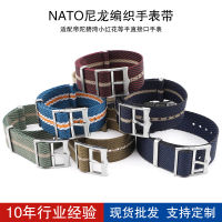 สายนาฬิกาข้อมือไนลอน Nato ขายดีแบบหนึ่งชิ้นสายผ้าแคนวาสรูปดอกไม้สีแดงหางเสือขายส่งจากโรงงาน