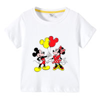 Mickeys Minnies เสื้อเด็กชายเด็กหญิงฤดูร้อนเด็กผ้าฝ้ายลายการ์ตูนแขนสั้นเสื้อท่อนบนแขนสั้นเสื้อยืด0000