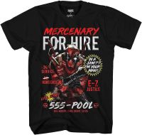 Marvel Deadpool Mercenary for Hire Adult T-Shirt Licensed Comics