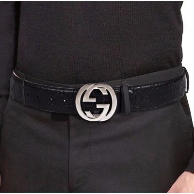 GG luxury brand classic mens 4.0cm fashion leather belt