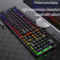 104 Keys USB Wired Keyboard Led Backlit Gaming Keyboard Mechanical Wired Keyboard Gamer Ergonomic Folding Foot Support For Pc