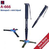 A-666 Manbily Monopod แบบพกพา DSLR ขาตั้งกล้อง St อะลูมินัมอัลลอยขาตั้งกล้องเล็กๆที่ด้านล่าง