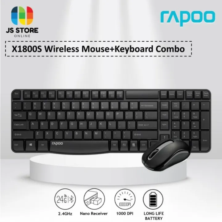 Rapoo X1800S Wireless Mouse + Keyboard Combo | Lazada