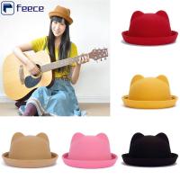 หมวกทางการสีทึบนิ่มของ FEECE สำหรับเด็กผู้หญิงเสื้อผ้าขนสัตว์น่ารักสำหรับฤดูหนาวพ่อแม่ Topi Anak