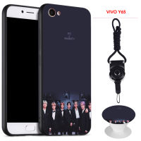 BTS เคสโทรศัพท์สำหรับ VIVO Y65ซิลิคอนนุ่มกรณีที่มีรูปแบบเดียวกันแหวนและเชือก