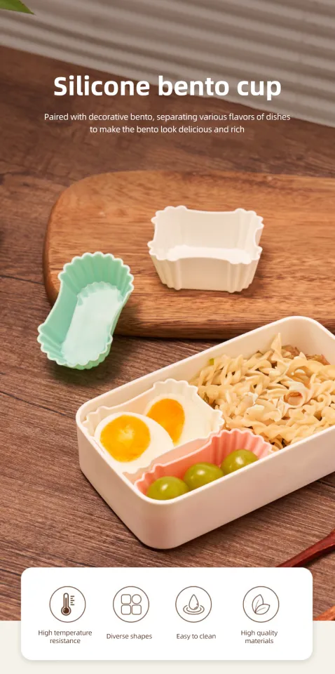 3pcs Bento Divider Cup Reusable Silicone Dessert Sushi Separate