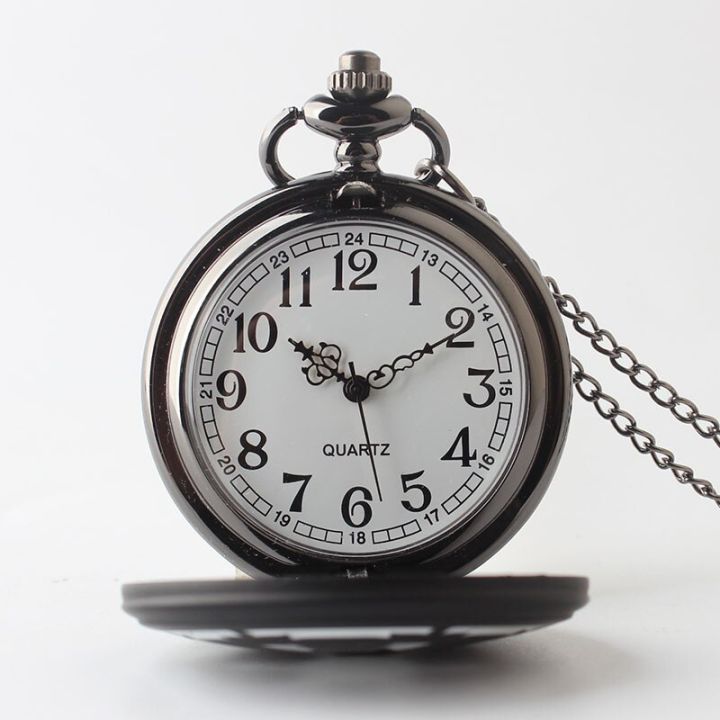 นาฬิกากระเป๋าสตางค์คลาสสิคแฟชั่นสีดำย้อนยุค-steampunk-นาฬิกาจี้ควอท์ซนักเรียนของขวัญสำหรับเด็ก-relogio-masculino
