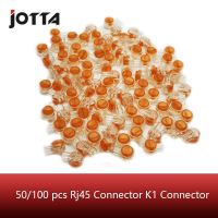 ขั้วต่อเครื่องย่นข้อต่อ Rj45 50/100ชิ้นขั้วต่อ K1สายไฟกันน้ำสายเคเบิลอีเทอร์เน็ตคำสายโทรศัพท์