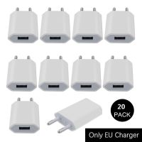 {KOLT Digital} 20ชิ้น/ล็อต5V 1A 5W USB Travel Wall Charger USB AC Eu/us ปลั๊กอะแดปเตอร์ไฟสำหรับ Samsung Iphone Huawei Xiaom USB เครื่องชาร์จโทรศัพท์