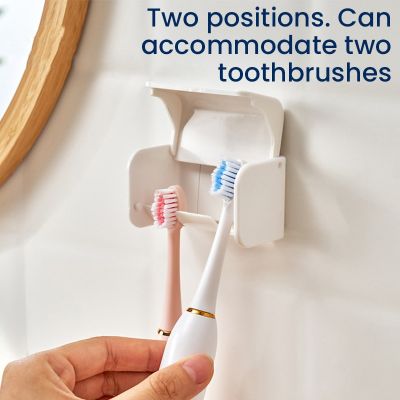 แปรงสีฟันไฟฟ้าแบบ2ช่องที่วางของ,ที่แขวนแปรงสีฟันอุปกรณ์ในห้องน้ำ