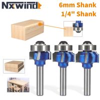 NXWIND 6MM 6.35MM Shank Z4 มุมรอบบิตเราเตอร์บิตเครื่องตัดมิลลิ่งงานไม้สําหรับไม้ Bit Face Mill