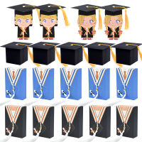 5-10ชิ้น2023จบการศึกษาหมอหมวกหมวกกล่องขนมขอแสดงความยินดี GRAD ลูกอมของขวัญกล่องบรรจุสำหรับการเฉลิมฉลองจบการศึกษาพรรคตกแต่ง