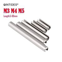 QINTIDES 50/1000Pcs M3 M4 M5 Length: 5-60mm Spring Parallel Pins Slotted Stainless Steel Elastic Pins Cotter Pins