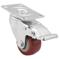 Caster Wheels, Casters with Brake, No Noise Swivel Casters with Set of 4, PU Wheels with Locking, 4 Pack Castors