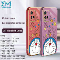 YiaMia เคสโทรศัพท์การ์ตูนโดราเอมอนน่ารักสำหรับ VIVO Y21 Y21S Y21A Y21T Y33S Y20i Y33T T1X Y17 Y15 Y12 V2028 Y11 1902 1904 1906 1938 Y20A Y20S V2042 V2033 Y12S V2043 V2027 V2029 Y20ฝาครอบโทรศัพท์ TPU นุ่ม