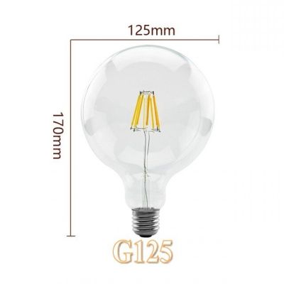 G125ลูกโลกเรืองแสงขนาดใหญ่ไส้หลอดไฟไฟ Led เอดิสัน G80 G95โคมไฟในบ้านแก้วใสขนาด6W 10W 12W ไส้หลอดไฟ E27 220V 230V 240V