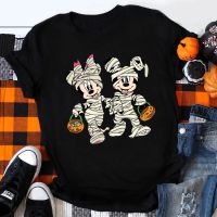 Mickey และ Minnie Mummy พิมพ์ Disney T เสื้อผู้หญิง Trick หรือ Treat แฟชั่นฮาโลวีนเสื้อผ้าน่ารักสำหรับหญิง Streetwear