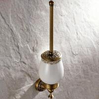 ✶✿✆ Ceramic Cup Bathroom Hardware Accessories Wall Mount Antique Brass Toilet Brush Holder Dba490