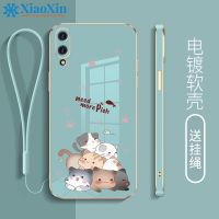 XiaoXin สำหรับ VIVO y97 Y76 y76s Z6การ์ตูนแมวไฟฟ้าตรงขอบด้วยกรณีโทรศัพท์เชือกเส้นเล็ก