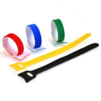 100pc  Magic Sticky Self Adhesive Hooks &amp; Loops Tape Nylon Sticky Cable Ties Wire Strap Cord Wrap Fastening Organizer Management Cable Management