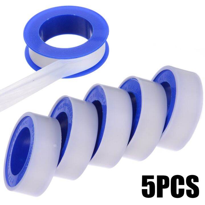 5pcs-ptfe-thread-sealing-pipe-tape-gas-water-tape-10-meters-waterproof-engineering-dedicated-duct-tap-evacuum-seal-roll-adhesives-tape