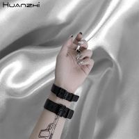 HZ Punk Minimalist Stainless Steel Black Watch Belt 8-18mm Wide Adjustable Titanium Steel Hip Hop Bracelet for Women Men Couple