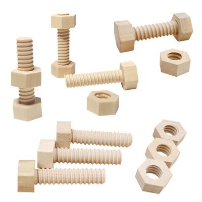 Wooden Screw Nut Assembly Educational Toy Solid Wood Screw Nut Decompression Fine Movement Training Educational Toy For Children
