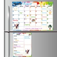 Erasable Fridge Magnet Monthly Weekly Schedule Magnetic Soft Whiteboard Calendar Stickers Magnet Memo Message Board Schedule Set