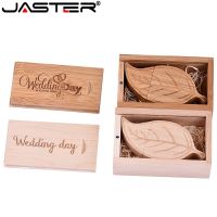 JASTER Unique wooden leaf packing box usb flash drive Memory stick pendriver 16GB 32GB 64GB photography gift free custom logo