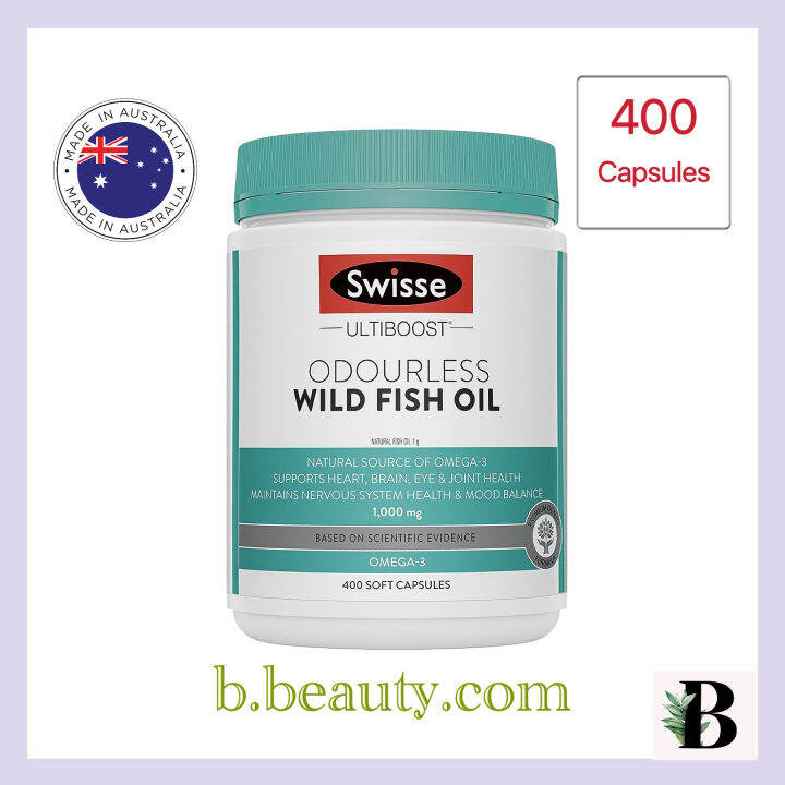Swisse Ultiboost Odourless Wild Fish Oil 1000mg 400 Capsules Omega 3