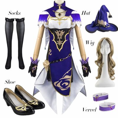 ✚☇ Anime Game Genshin Impact Lisa Witch of Purple Rose Cosplay Costume The Librarian Sexy Halloween Party Dress Game Costumes - AliExpress