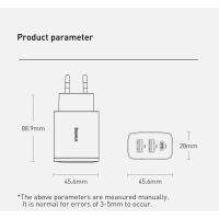 Baseus 20W30W USB Charger EU US Plug Type C Dual USB Quick Charging QC3.0 PD3.0 Charger For 12 Samsung Xiaomi