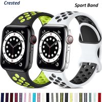 Silicone Strap For Apple Watch band 44mm 40mm 38mm 42mm 40 44 mm Breathable smartwatch watchband bracelet iWatch 3 4 5 6 se band