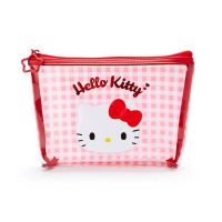 ซองซิบใส่เครื่องเขียน เครื่องสำอางค์ ด้านหน้าใส ลาย Hello Kitty 22*14*5cm