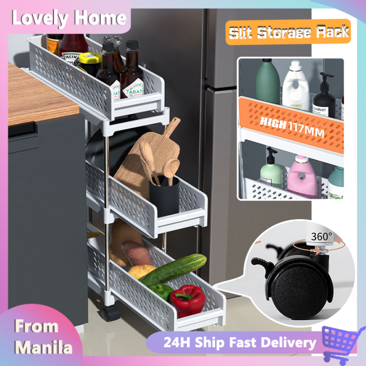 Slit Storage Rack Kitchen Organizer Shelf Organizer Shelf Trolley