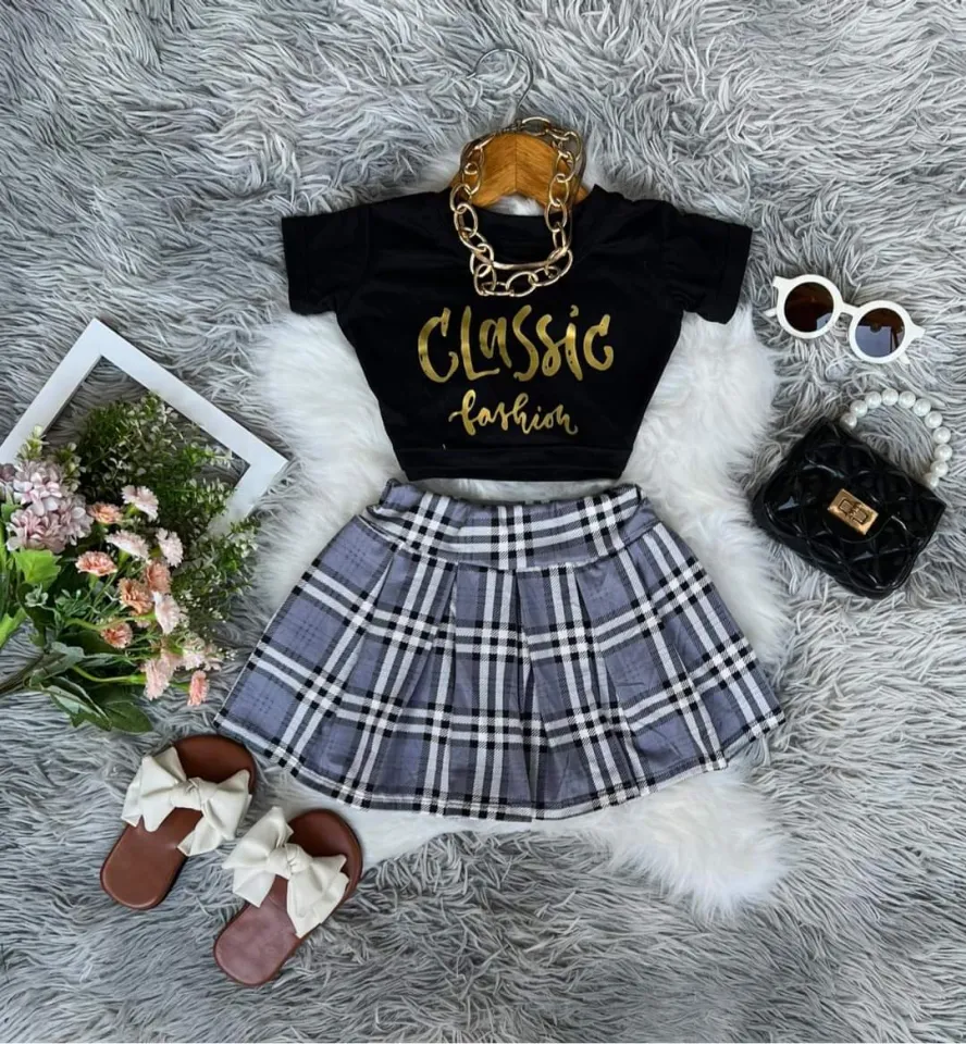 Checkered skirt ootd sale