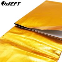 DEFT 100x100cm Self Adhesive Reflective Gold High Temperature Exhaust Heat Shield Wrap Tape Insulation Stickers Car Styling Adhesives Tape