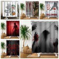 Halloween Customized Shower Curtain Decoration Mischief Window Horror Bloody Hands Bathroom for Fabrics Products Household Home