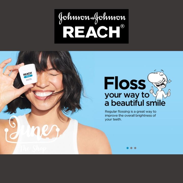 lot-มาใหม่-reach-waxed-floss-ไหมขัดฟัน-reach-dental-floss-ไหมขัดฟัน-สูตรธรรมชาติ-ไม่แต่งกลิ่น-ยาว-50-2m-ไหมขัดฟัน-reach-เคลือบแว็กซ์-johnson-amp-johnson