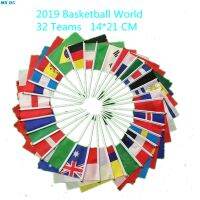 Hand Wave Flags With Pole of 2019 Basket ball World 32 Country Teams Small bandeir for Club Fans Celebrated 21*14 CM-yrumrudang