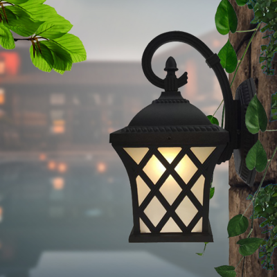 SANDIY Outdoor Wall Light Fixtures Vintage Porch Lamp Retro Sconce Black+Glass for Villa Patio Aisle Courtyard Exterior Lighting