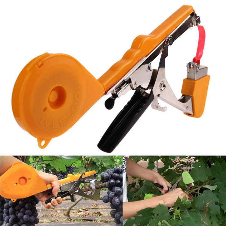 อุปกรณ์ทำสวนการผูกพืช-tapetool-tapener-เครื่องสาขามือผูกผูกพันผักหญ้า-tapener-เครื่องมือสำหรับผักองุ่น