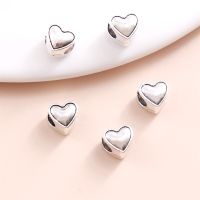 20PCS Silver Plated Small Heart Bead For Womens Pandora Style Charm Bracelet DIY Jewelry Making Pendant Necklace