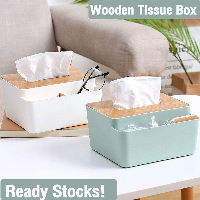Wooden Tissue Box MUJI Style Minimalist Bathroom Table Tissue Box